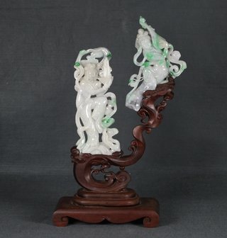翡翠|翡翠“飞天”摆件一件天然翡翠