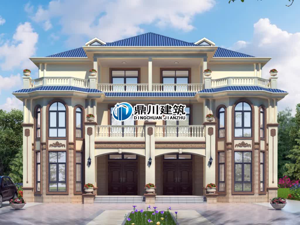 |16×14米，双拼三层农村别墅，每户6间卧室，兄弟和睦人人羡慕