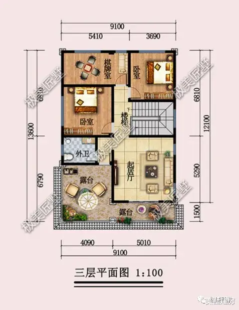 别墅|开间九米多，建栋平屋顶别墅如何，打造自己的专属空中花园