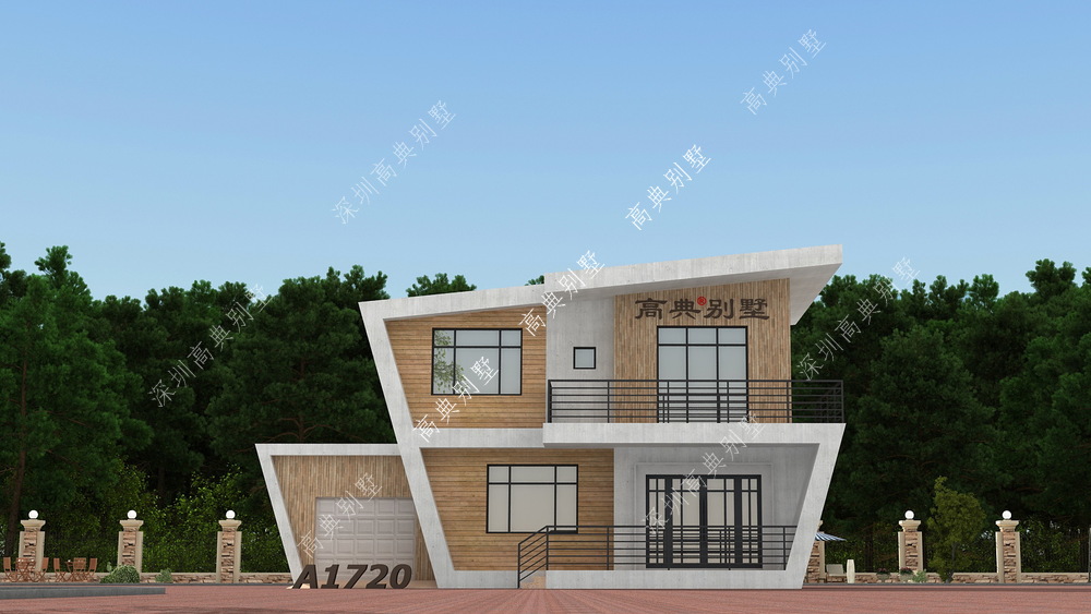 两层现代别墅，从多套图纸精心挑选，设计感十足，关键性价比高！