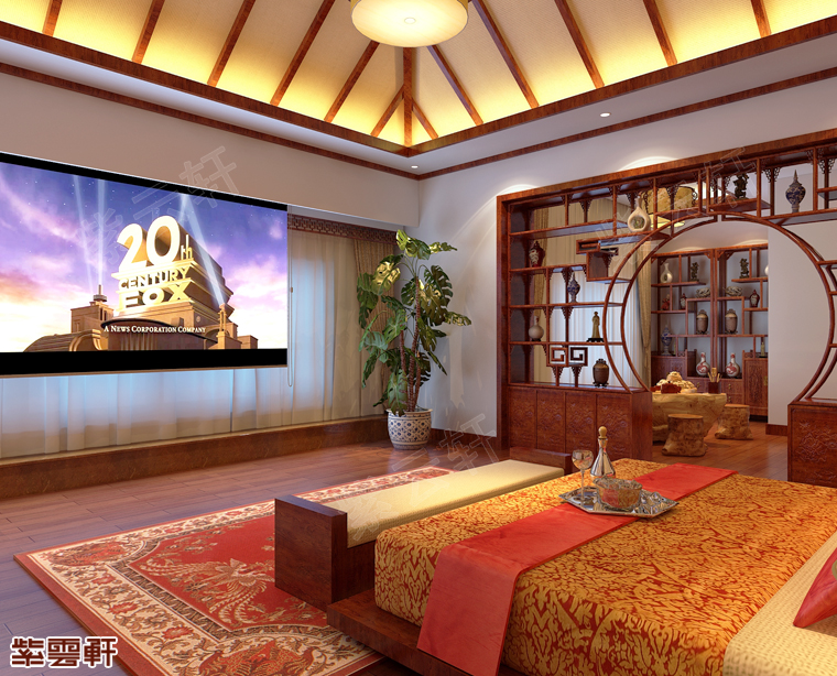 别墅中式装修效果图 旭日晴空景尚好