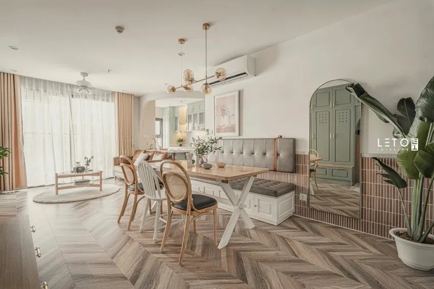 99㎡亲子宅,复古摩登风,微甜又撩人