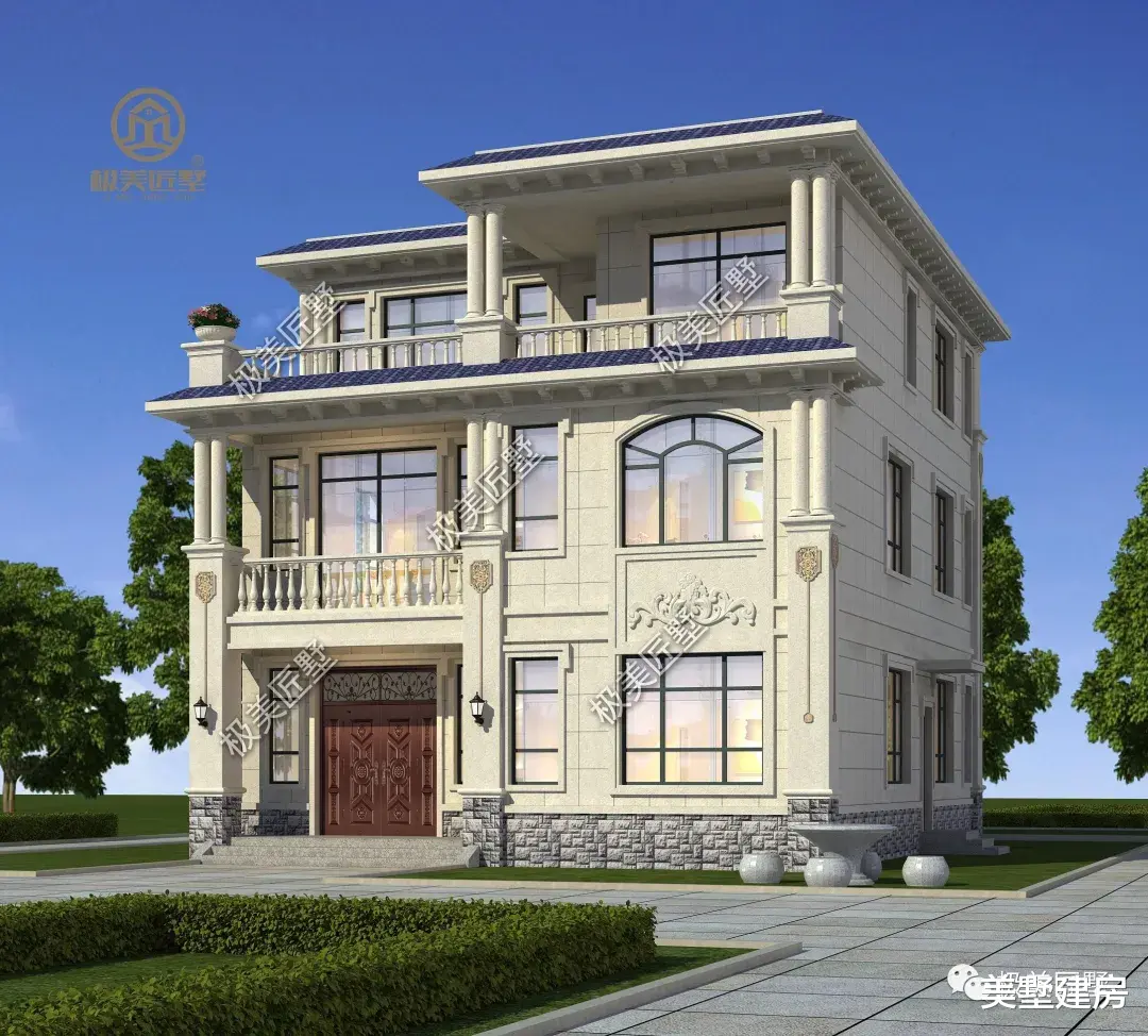 农村三层平顶简欧风怎么建好看,这个就可以参考!