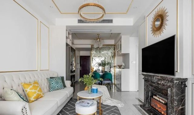 58㎡轻奢美式风格,背景墙设计太高级了,你还不来看?