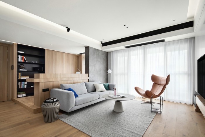 135㎡现代住宅,简约线条+木质元素,打造不会过时的家!