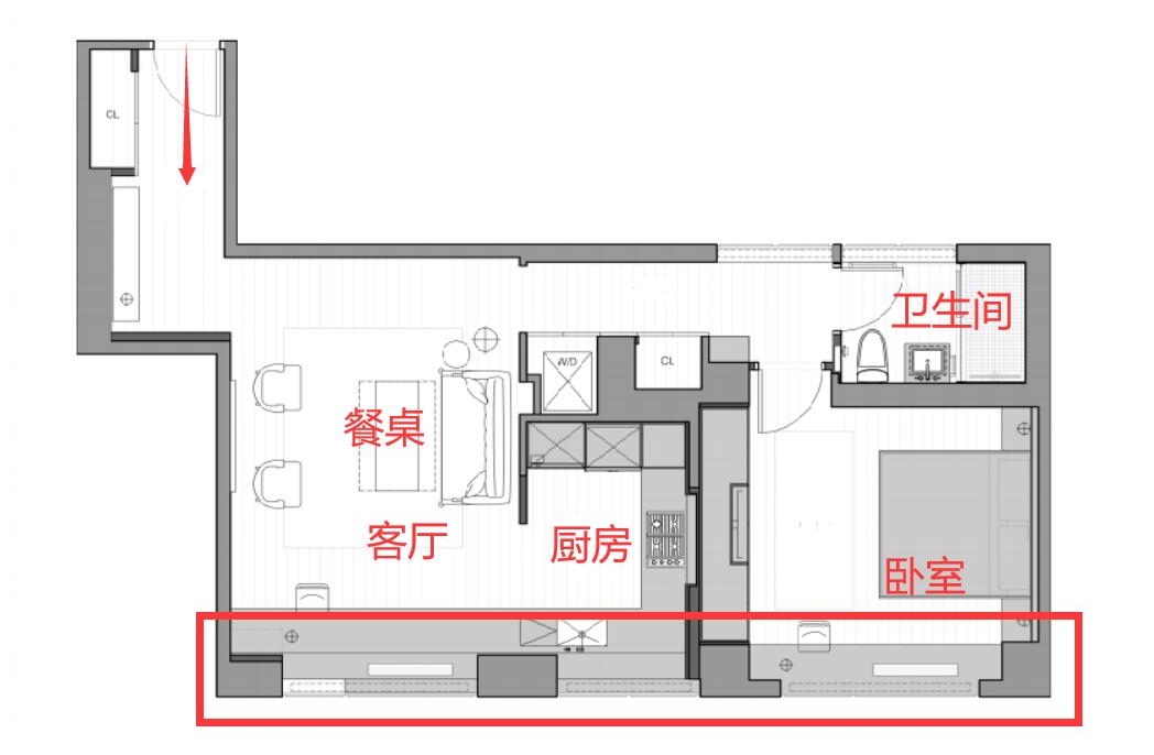 惠泽设计|他家65㎡一室，餐桌代替茶几，餐边柜连接书桌，原木风装修真舒适！
