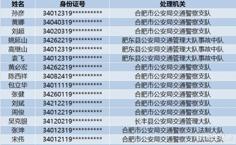 合肥生活通 违法27起被查！合肥4月“违法王”、醉驾、终生禁驾名单等公布