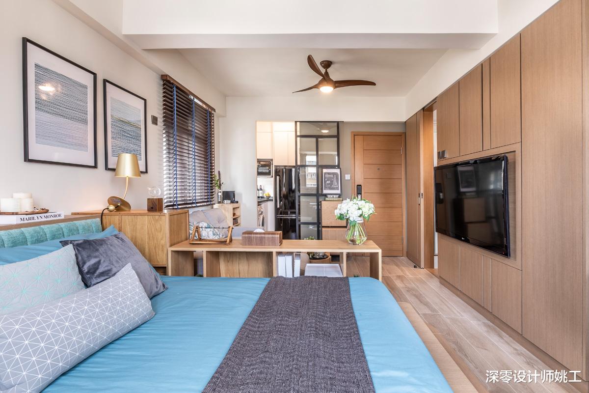 90后小哥哥的独居生活,47㎡客厅卧室一体化,小空间也能有好的舒适体验