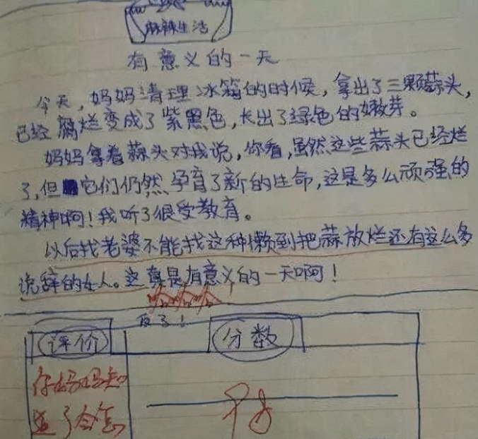 作文|小学生作文《有意义的一天》走红,老师称赞不已,妈妈看了会咋想