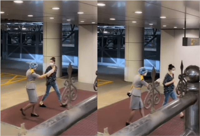 迪丽热巴|迪丽热巴凌晨现身机场，穿修身针织衫秀小蛮腰，遭代拍围堵鞋被踩掉了