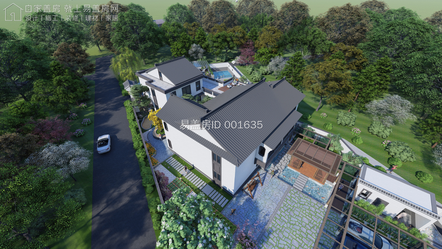 中式宅院2层 / 10室 9卫 2厅 1厨 1堂屋 1土灶 4储藏 1会客厅 5休闲区 3阳台 1屋顶花园