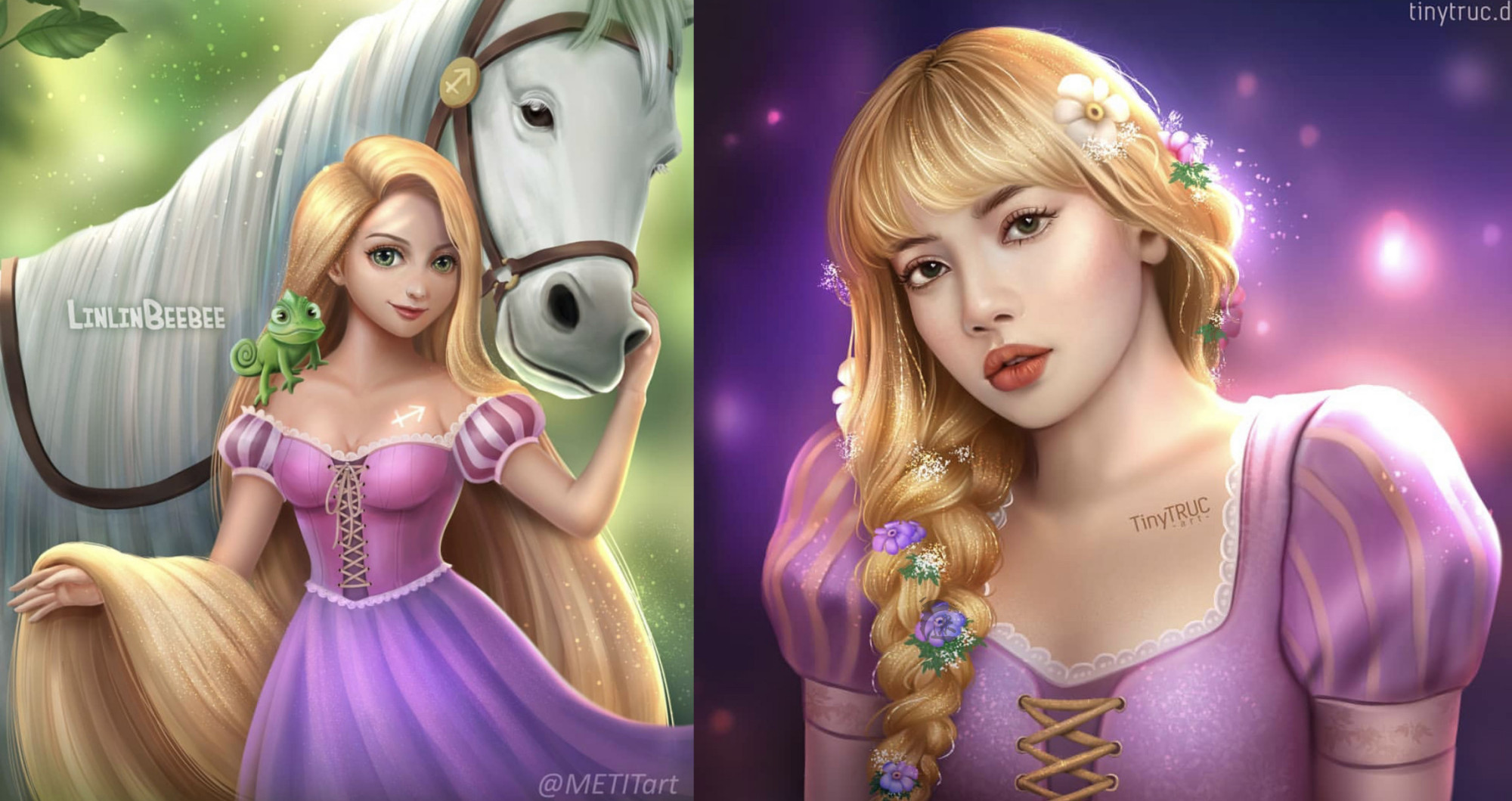 lisa|Black Pink来COS迪士尼公主，乐佩与爱洛、都很适合Lisa