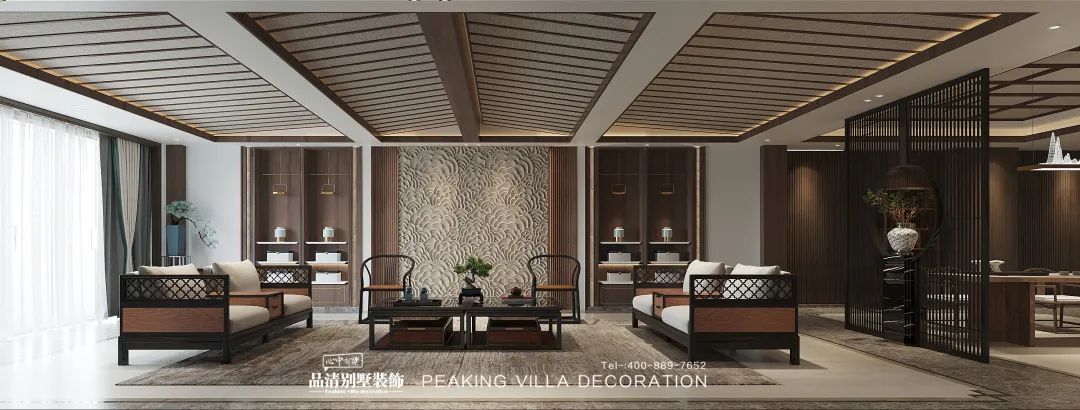 别墅装修|在1800㎡别墅中品味新中式里的诗境美学