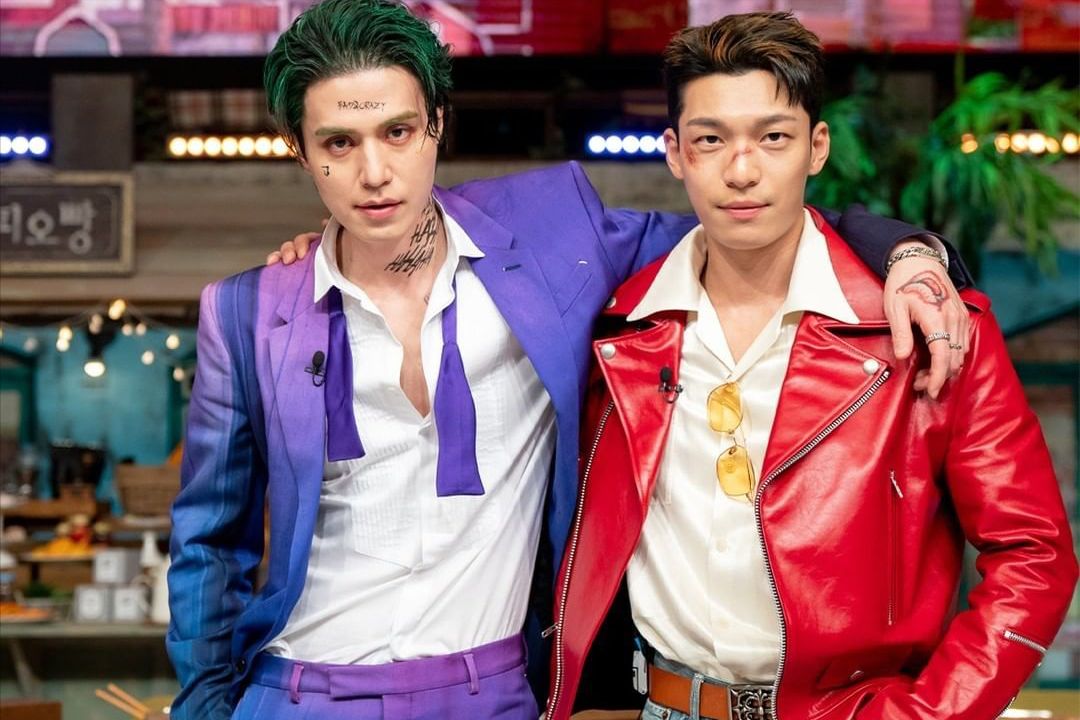 李栋旭|李栋旭再次录韩综，化小丑妆上演壁咚，被壁咚男星害羞到捂脸