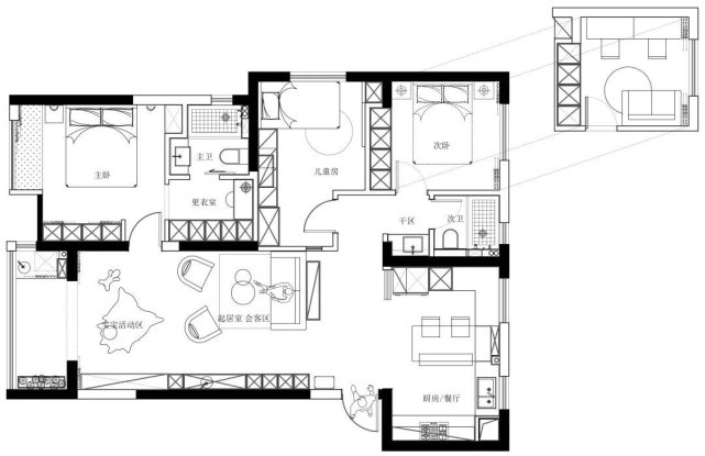珊珊为何来迟|109㎡现代风三居室,更多的沟通和更多的陪伴是你梦想中的家