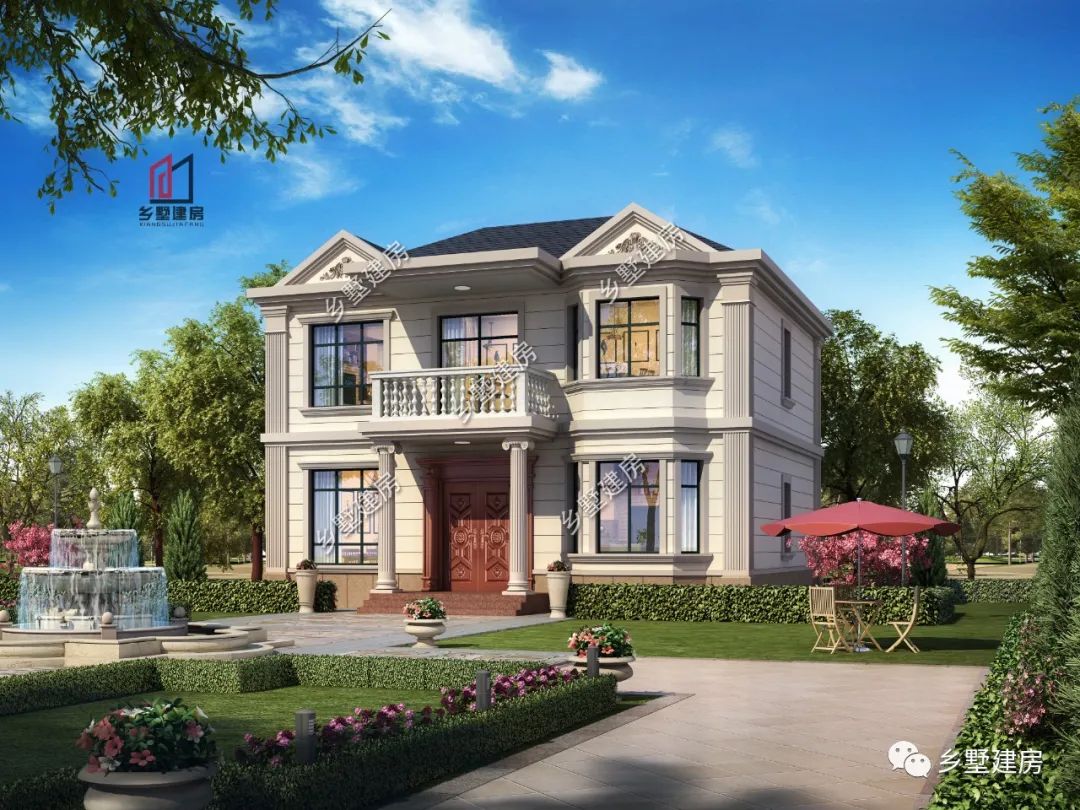 11.76X11.56米,造价26万,经济农村精致小二层