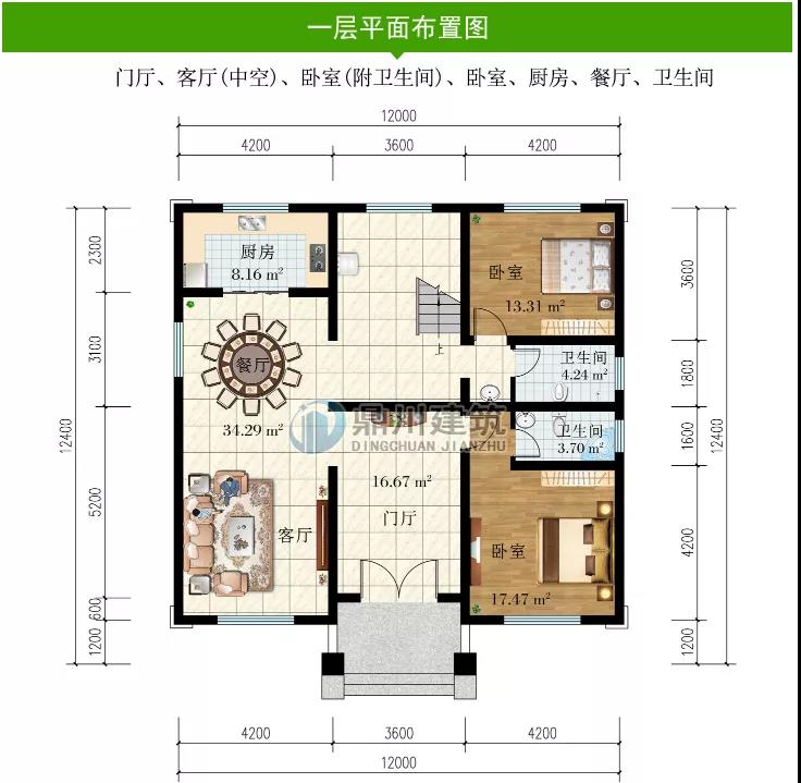 |12×12米，二层农村别墅，最流行新中式风格，宜居又气派