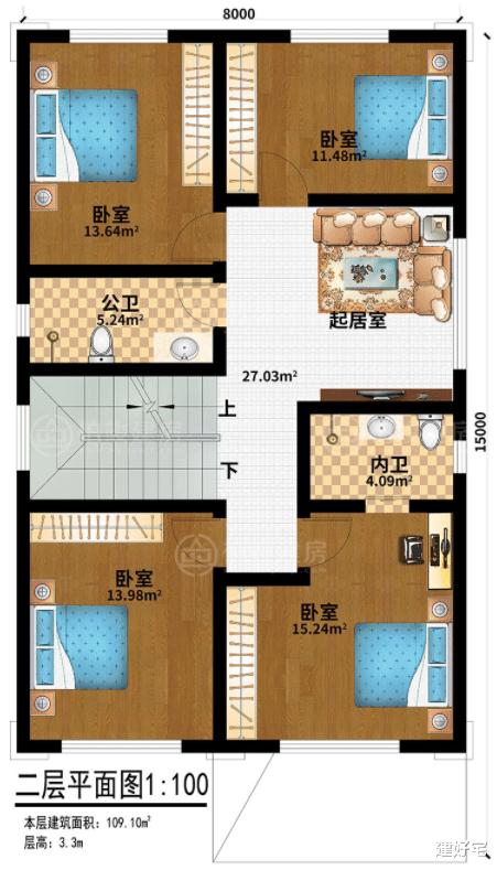 宅基地|宅基地仅8米，户型该如何布局，这栋应该能够让您满意！