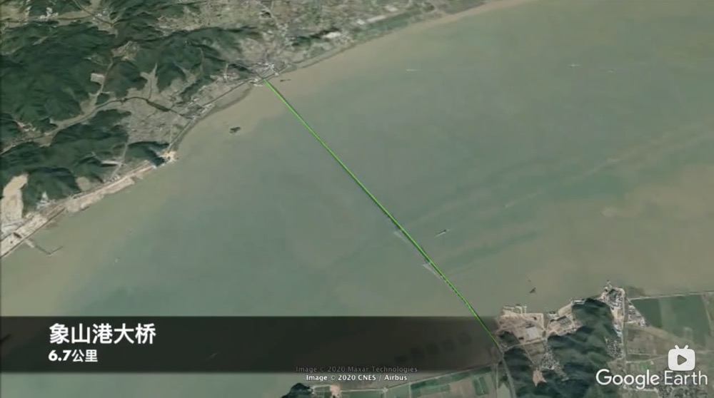 地球可视化 中国10大最长跨海大桥，港珠澳第一，舟山也不遑多让！