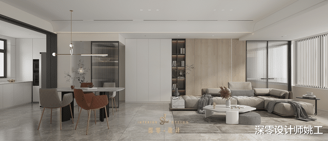 深零设计师姚工|去电视化难怪会成为一种趋势，整面墙打上高柜，收纳观影两不误