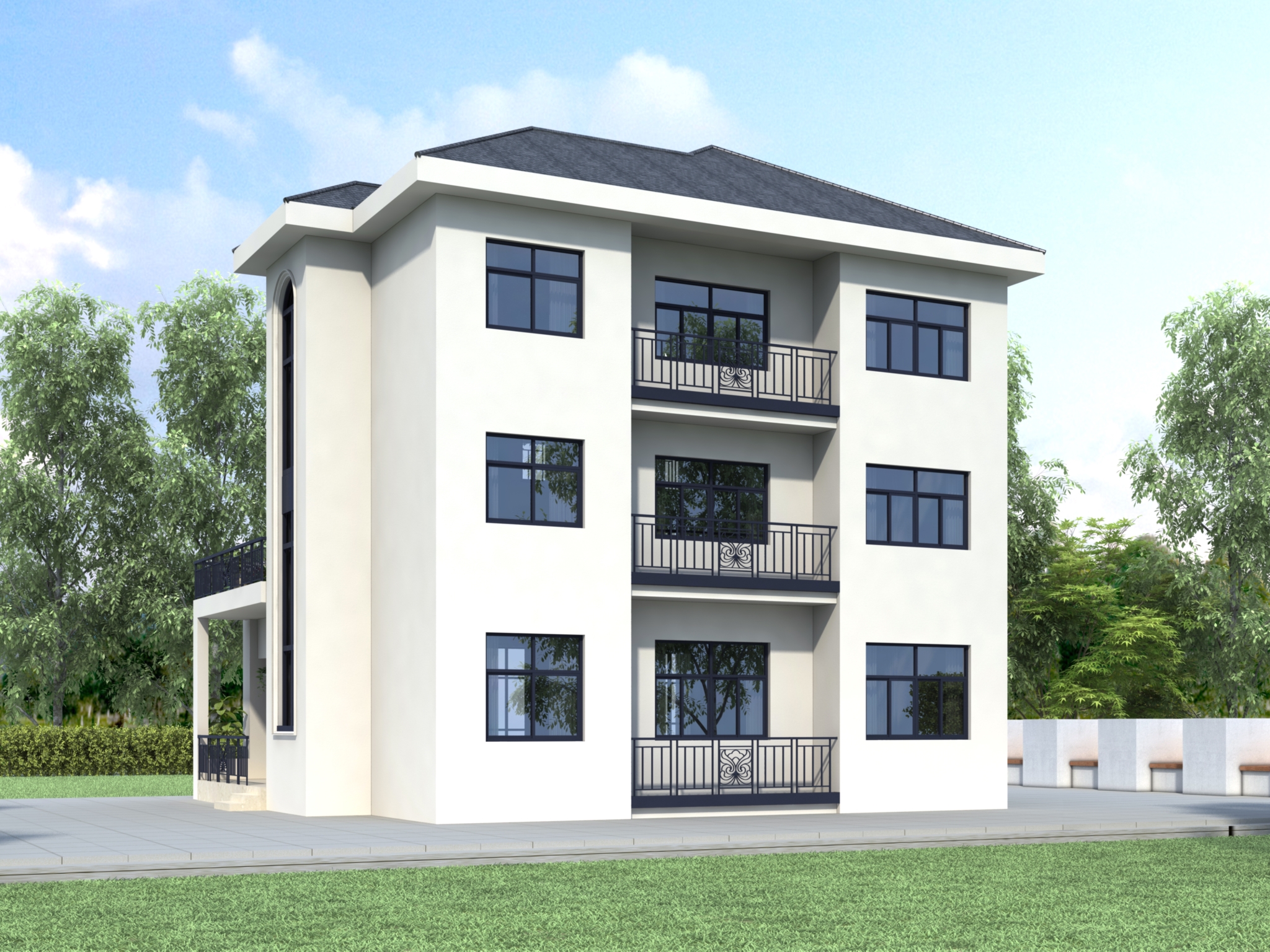 |地中海风格三层住宅，仿佛感受到海边清新