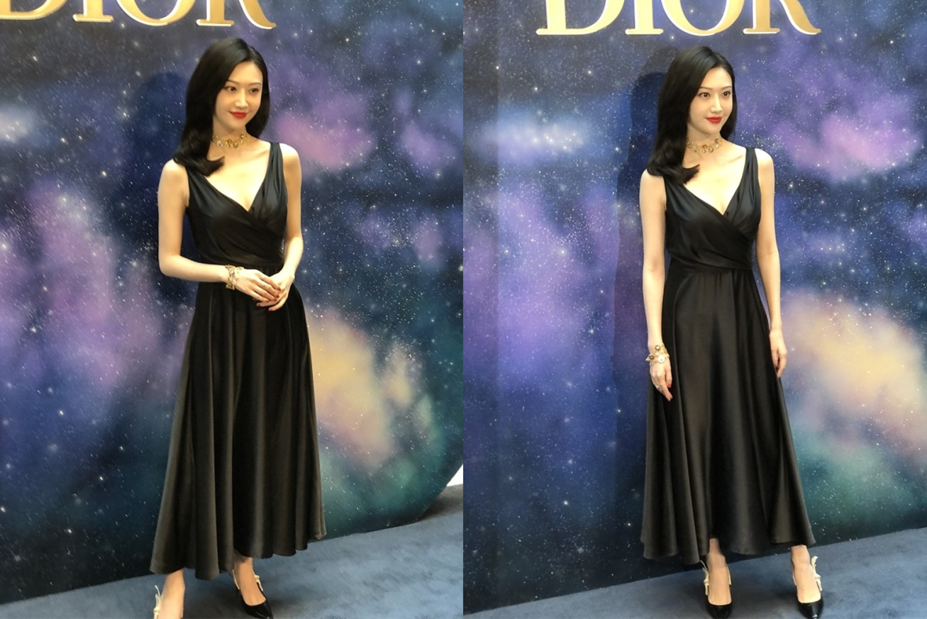 景甜|景甜生图颜值太抗打，黑裙配红唇美成焦点，冷白皮也太\晃眼\了