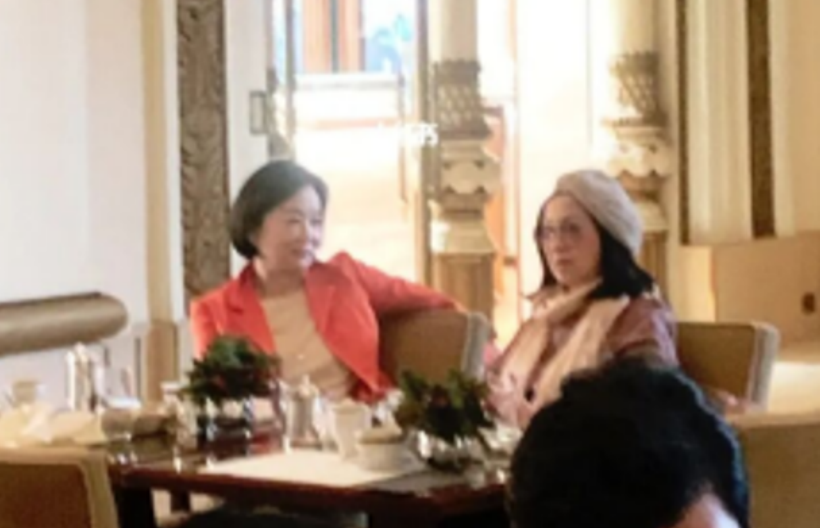 林青霞|67岁林青霞豪宅庆新年！胸前戴4串珍珠显富贵，穿薄纱裙透出细腿