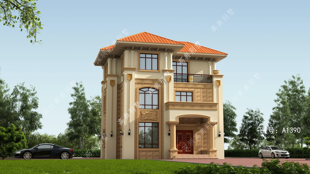 这款漂亮的欧式别墅，建在农村，绝对没人敢说你土。