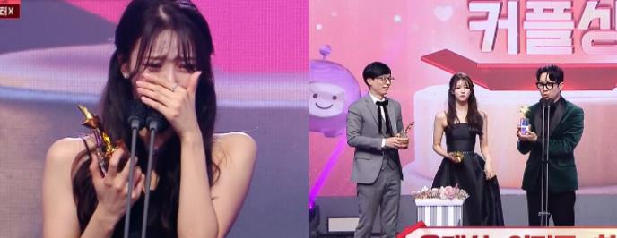 刘在石|美珠夺综艺女新人奖哭成泪人，与刘在锡HAHA获封最佳CP好愕然