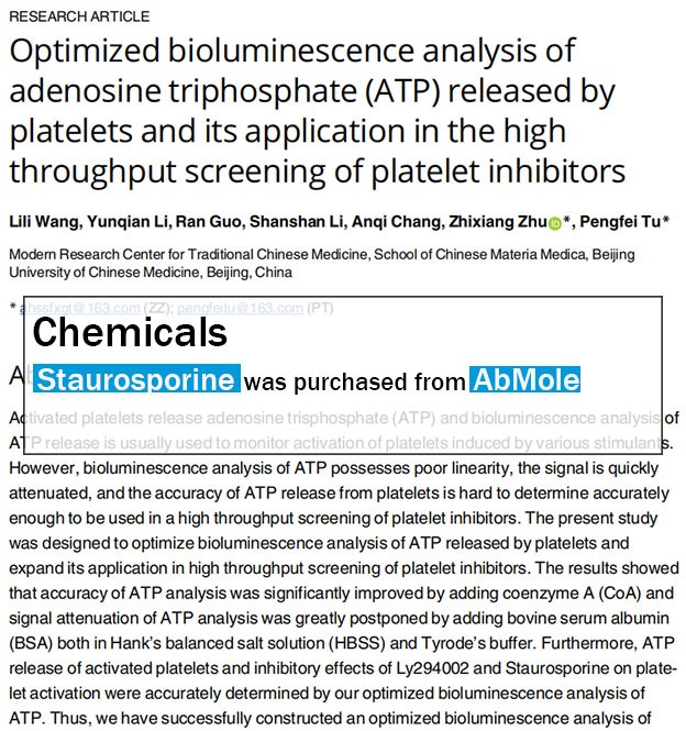 血小板释放的ATP优化生物发光分析及其在抑制剂高通量筛选中应用