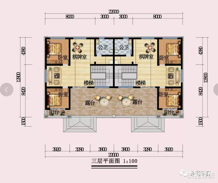 房屋装修|占地292平的双拼别墅，三层坡屋顶，对称设计“一碗水端平”！