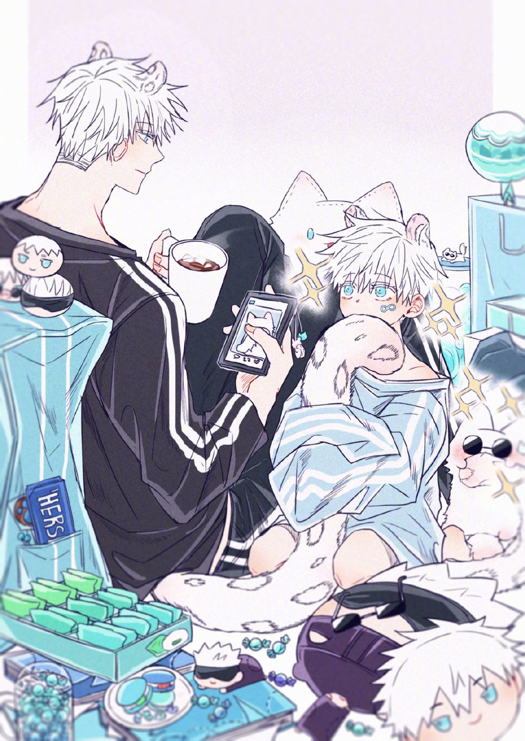 画师|画师笔下奶萌奶萌的五条悟，好想抱回家！