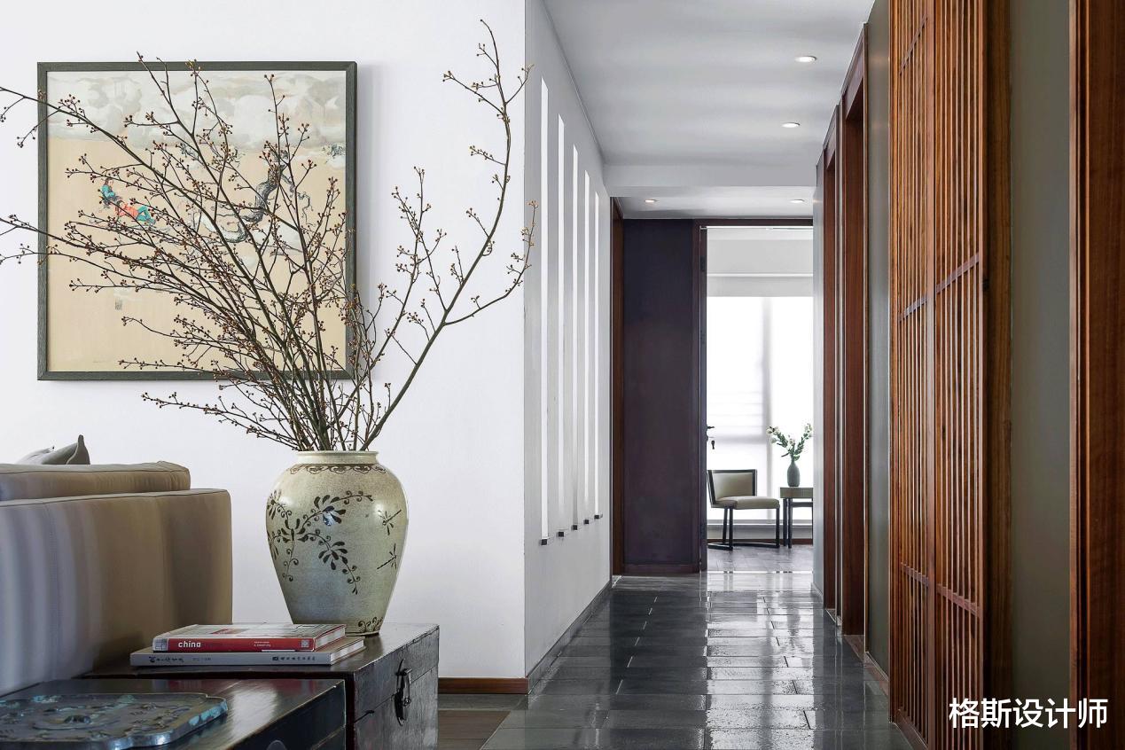 格斯设计师|230平米新中式大宅,全屋充满东方韵味,透着淡淡的禅味