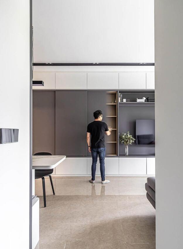 第一次装修105㎡新房,分享心得:经典黑白灰配色,越简约越高级