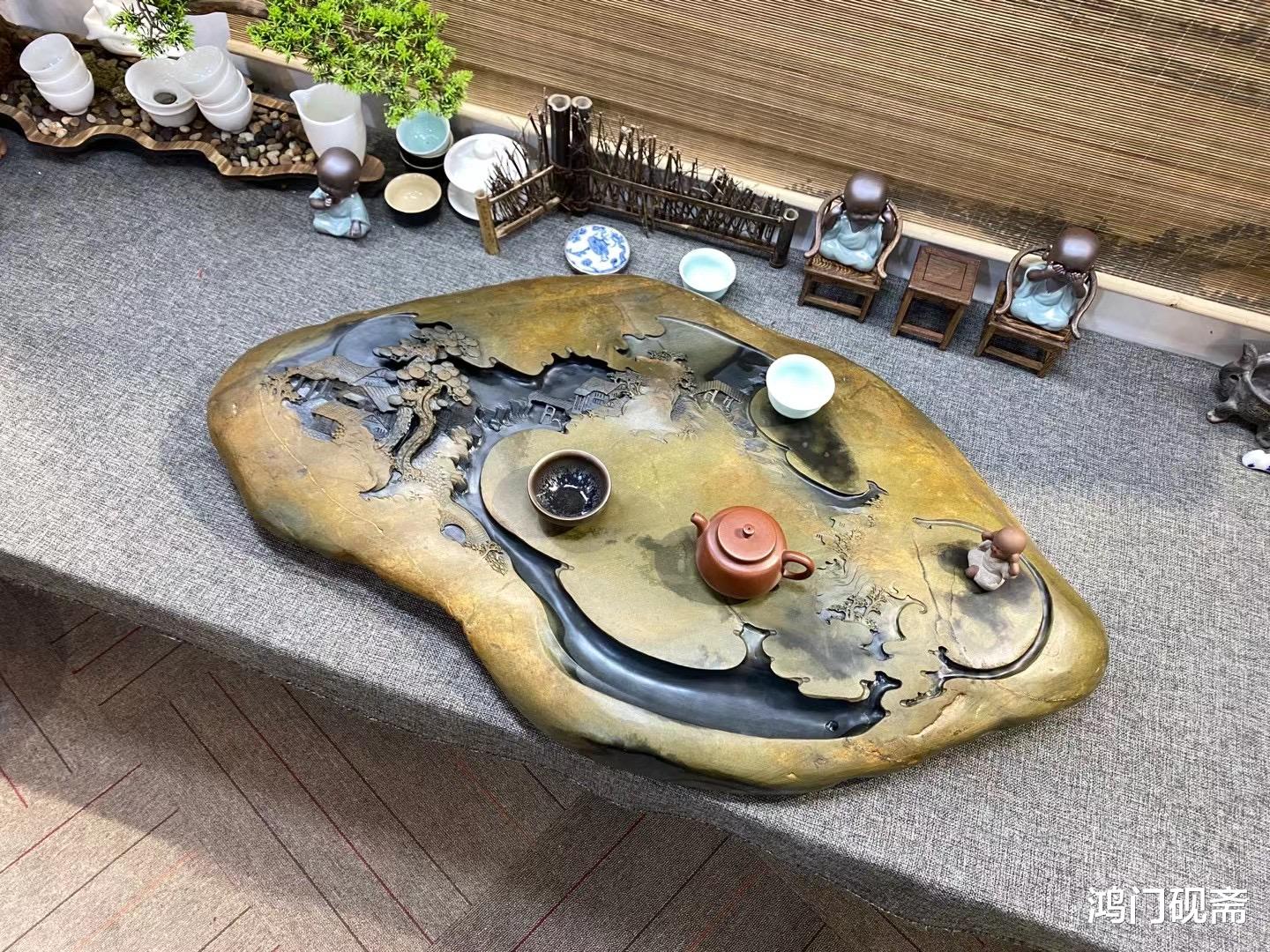 雕刻|在石头上画了2天出效果图，请800一天的师傅雕刻成茶盘后，值吗？