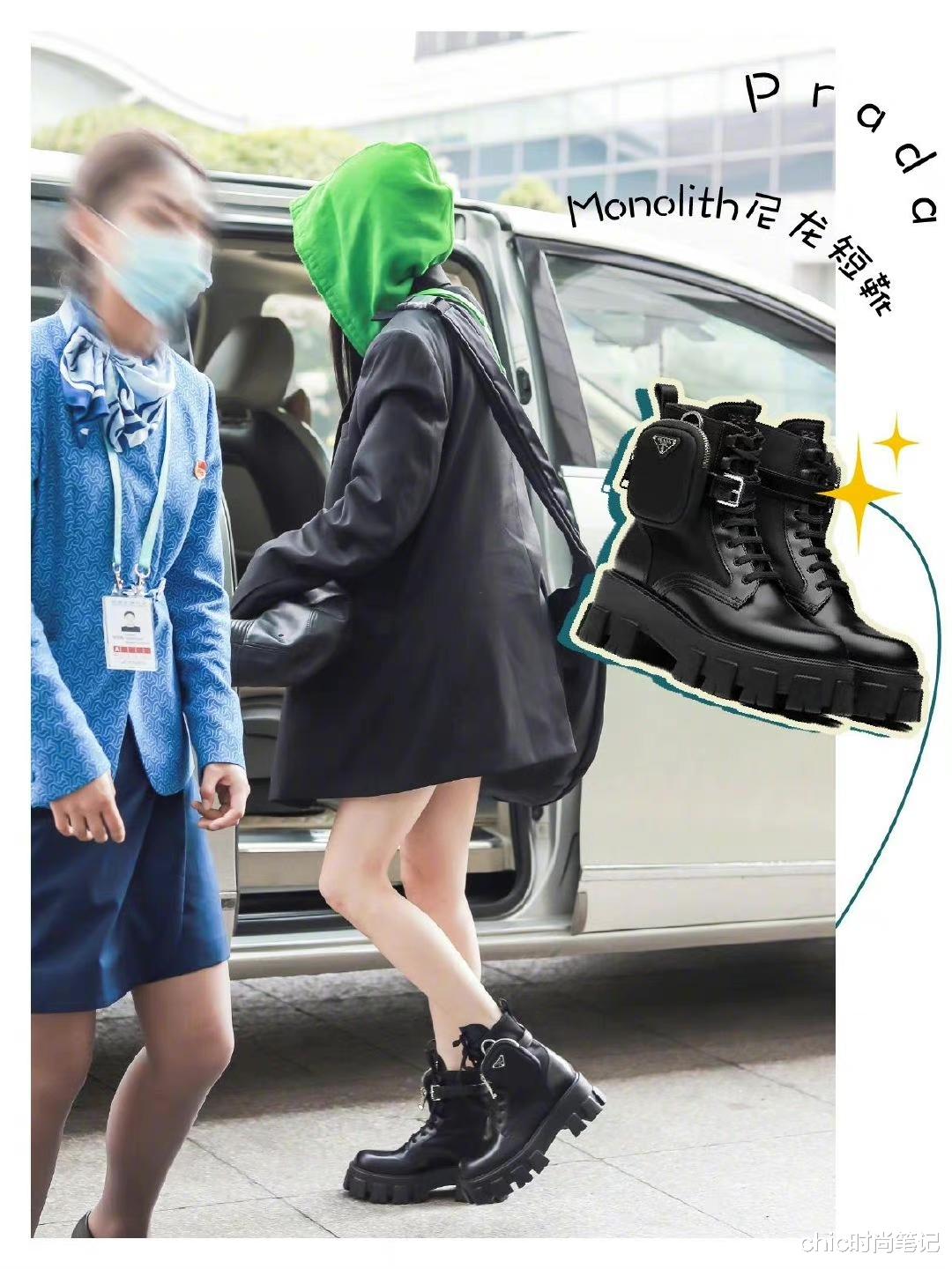 chic时尚笔记 娜扎一身凌厉美艳的黑裙, 可是看到鞋子却不淡定了, 明明很搭呀