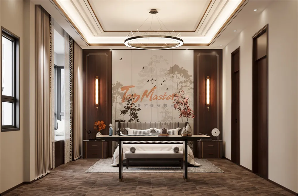 【鲁班装饰】曼城150㎡新中式,曲水流觞