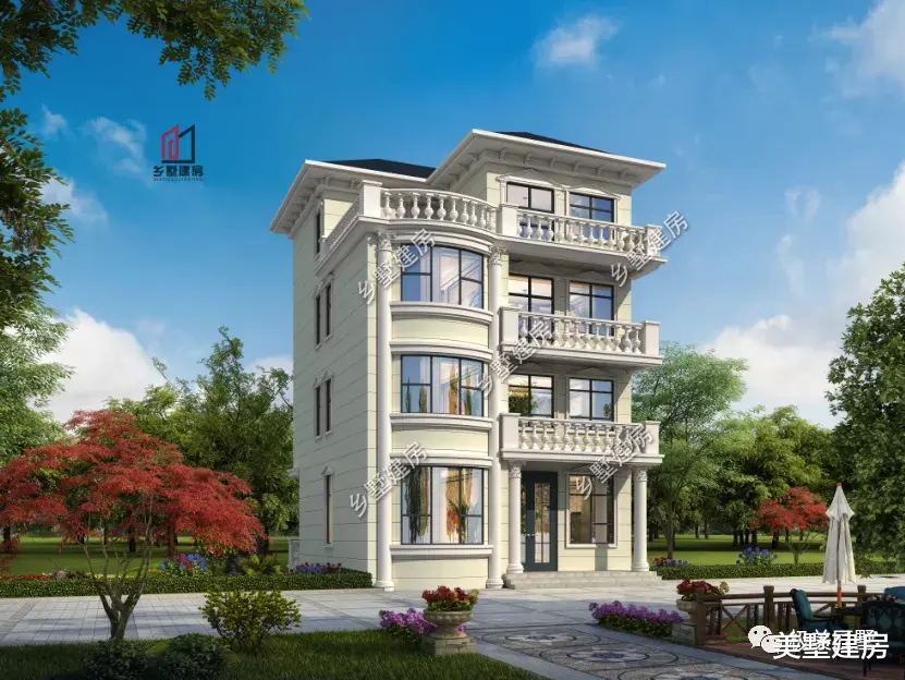 背景墙|农村四层简欧户型,跟着这款建准没错,外观大气户型实用
