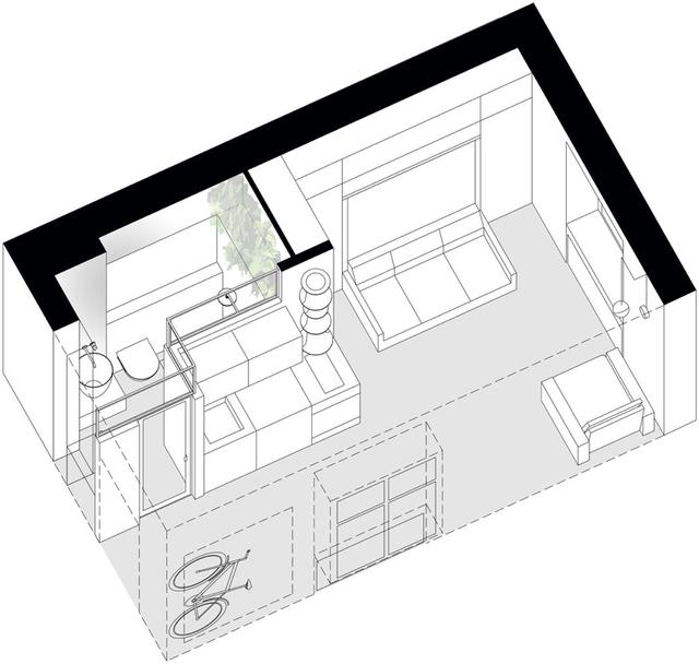 卫生间|45岁表姐的18㎡公寓，全屋空间极致利用，功能齐全，就缺个男主