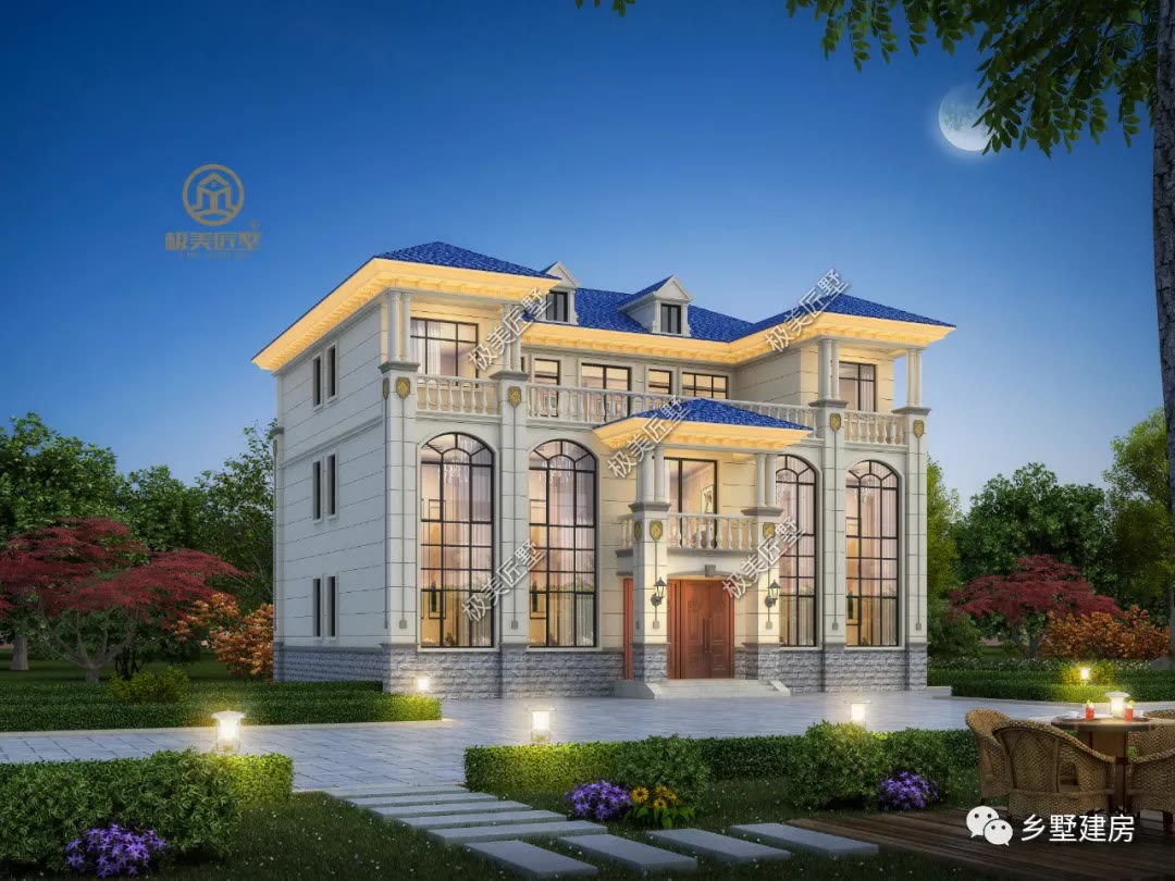 |欧式三层自建房,农村盖房的首选,喜欢的别错过