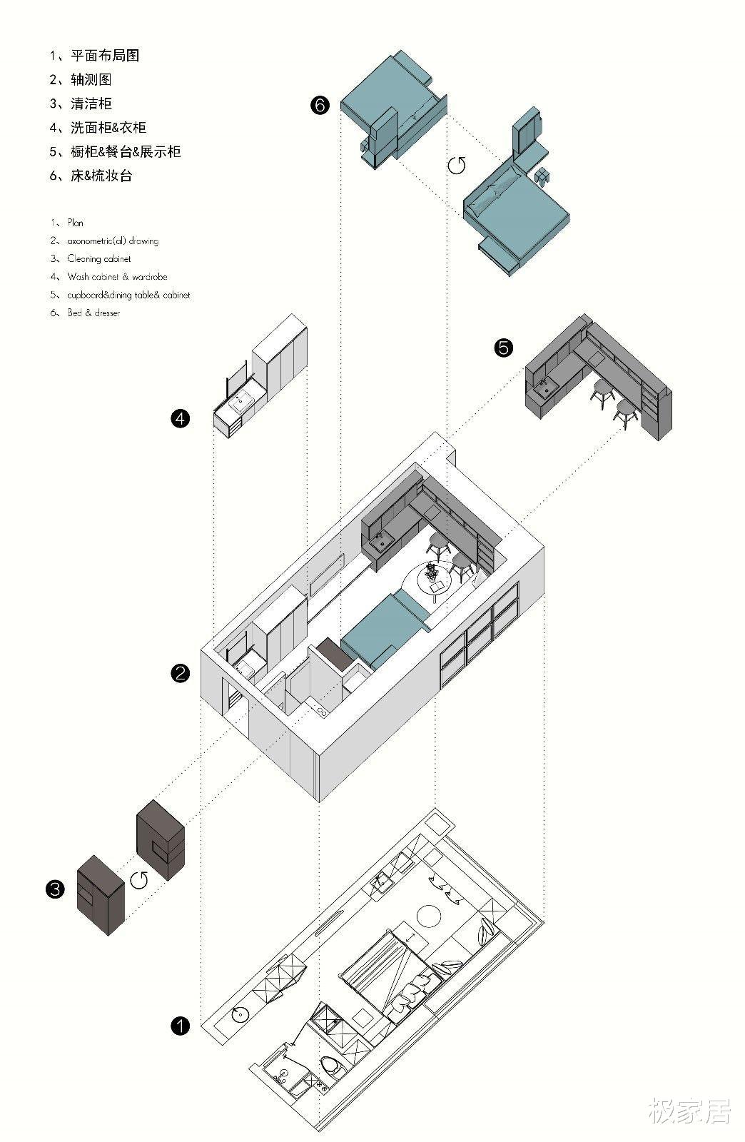 33平米房子,运用低色调手法,创造安静又舒适的睡眠空间