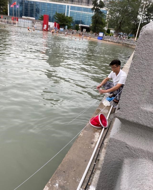 北海|不用鱼钩不用鱼竿也能钓上鱼？广西北海现“新奇钓法”，路人围观