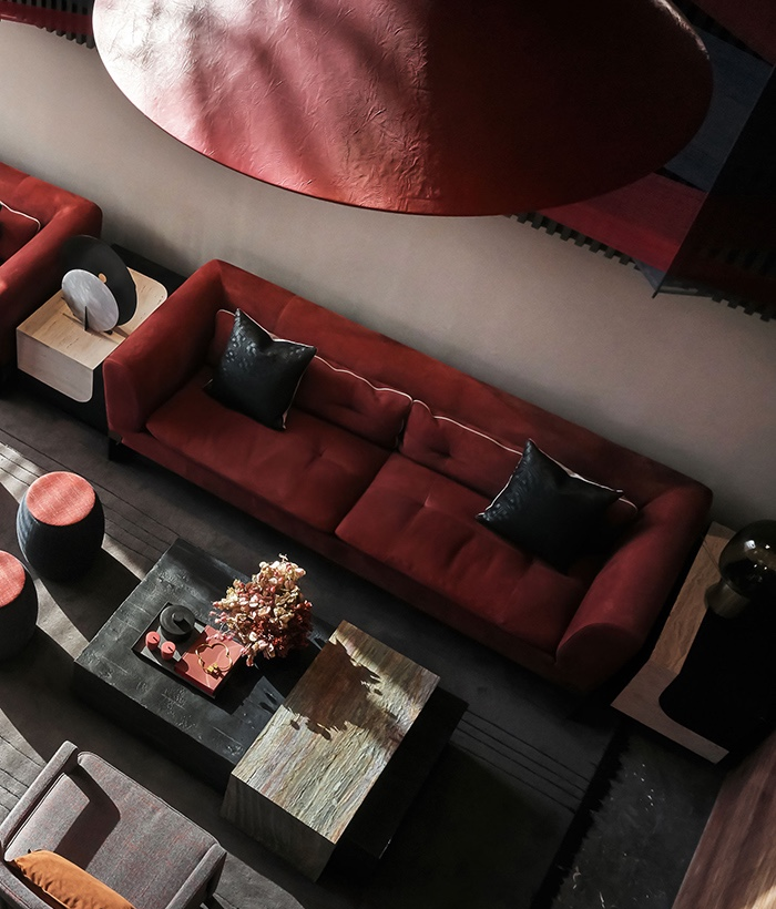 小美涵Emily|浓丽而风雅的枫红、粗粝质感的灰调,演绎当代超逸与东方情怀