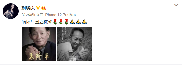 黄晓明|众星缅怀伟大的袁隆平，黄晓明baby用词显默契，虞书欣却关心新歌