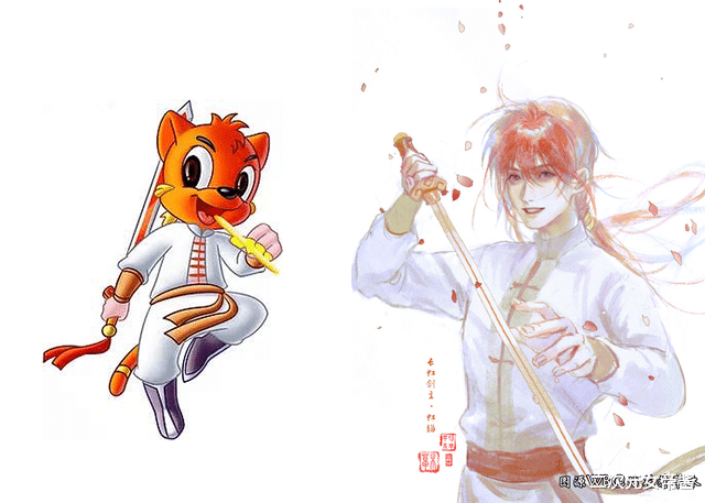 虹猫蓝兔|古风的《虹猫蓝兔》拟人化，大奔潇洒帅气，蓝兔是长发仙女