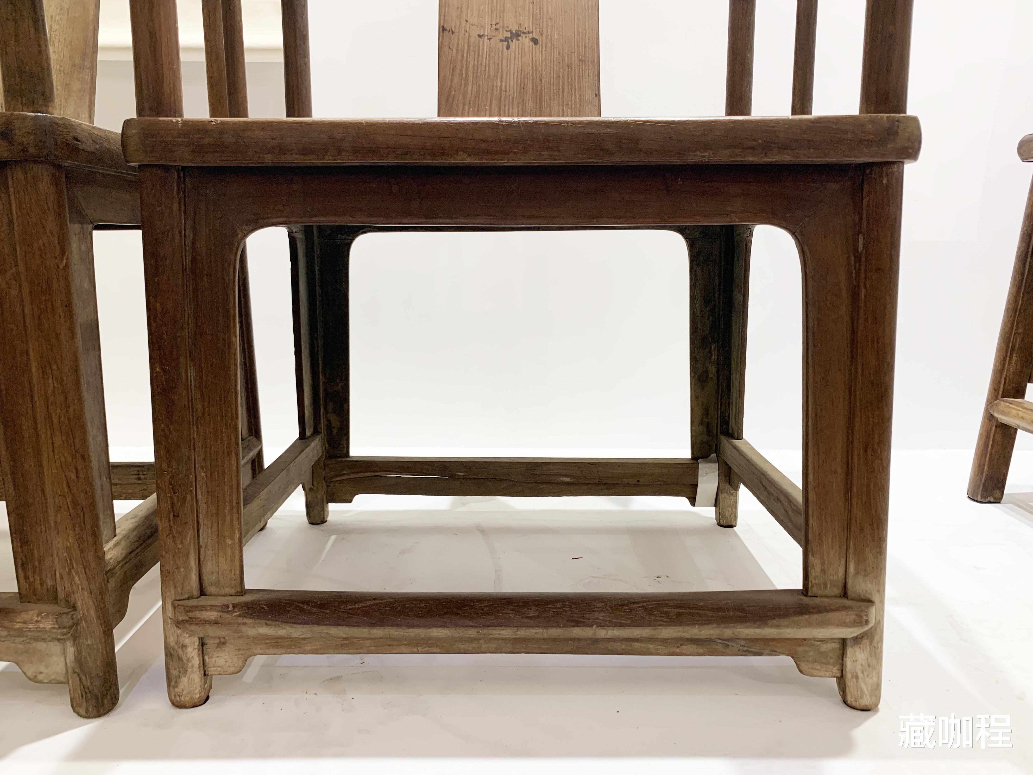 铜币|四面券口、漆里犹存，黄花梨南官帽椅原皮壳