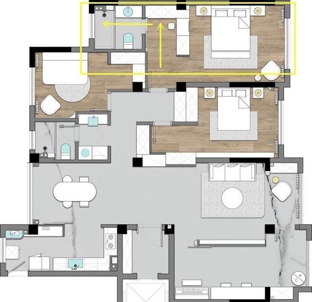 |卧室+衣帽间+卫生间，4种方案将功能区整合，实现户型的最优布局