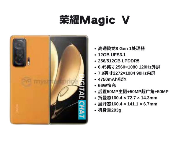 荣耀magic|荣耀Magic V配置全曝光!后置5000万像素三主摄,售价或10000元起