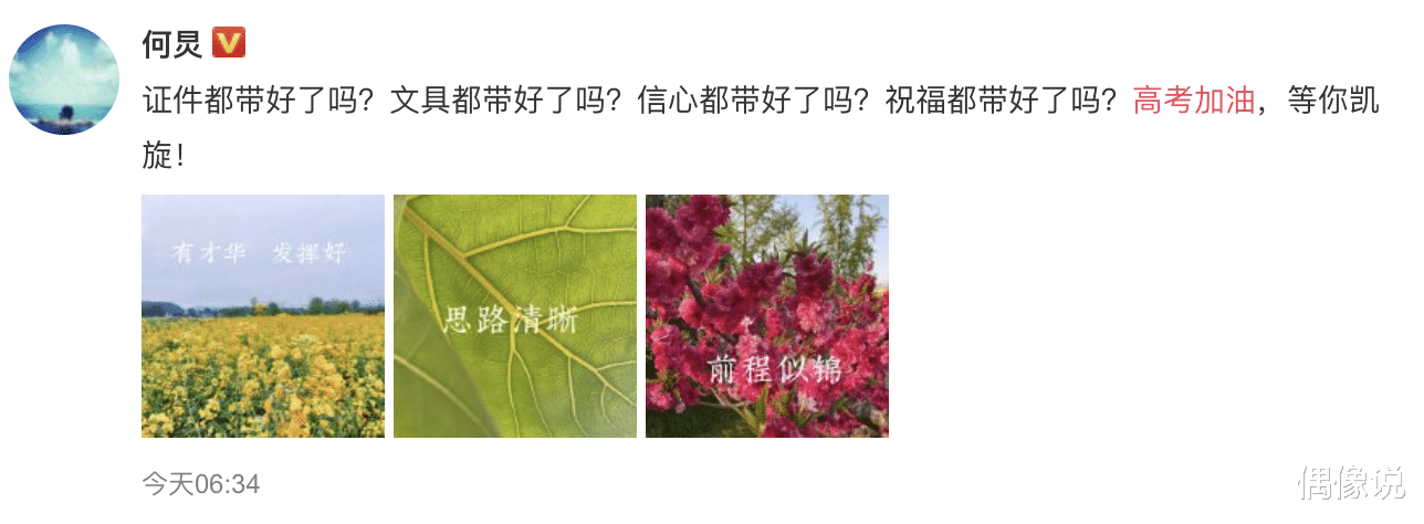 二胎|谢娜被曝二胎产女后首晒美照，自称“喜神”为考生加油，服装喜庆