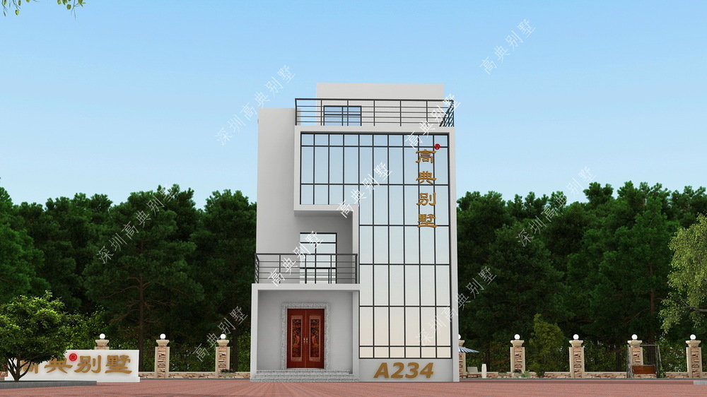 这款现代别墅设计，不仅居住空间大，而且外观看起来也很华丽。